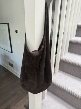Women's Dark Brown Suede Tote Bag - Casual Hobo Shoulder Bag